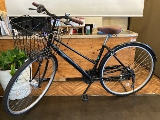 【チェーン新品！】 LEDオートライト　6段変速　27インチ自転車　ブラック
