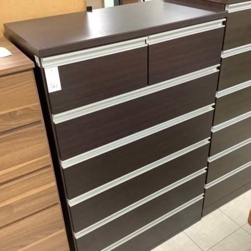 【軽トラ無料貸出中！】ニトリ　ハイチェスト　６段　トラウト　ダークブラウン