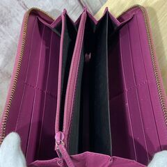 GUCCI グッチ 388680 2091 グッチシマ レザー リボン ラウンドファスナー 長財布 ウォレット レディース ピンク 196の画像