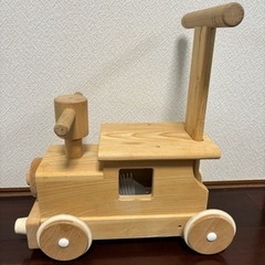 美品　木製玩具　手押し車　汽車　乗り物の画像