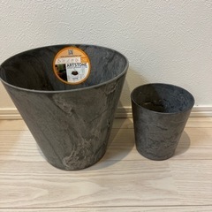 アマブロ アートストーン グレー　植木鉢