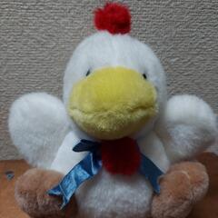 ニワトリのぬいぐるみ。