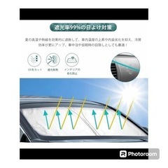 サンシェード フロントガラス カバー 車用サンシェード UVカット 日よけ 車中泊 フロントガラスサンシェード の画像