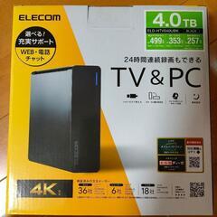 外付けHDD4TB　ELECOM　ELD-HTV040UBKの画像