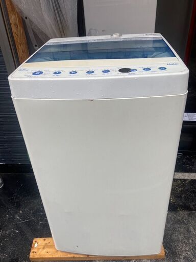 ☆中古￥5,000！Haier　5.5kg洗濯機　家電　JW-C55CK型　2018年製　幅53㎝ｘ奥行50㎝ｘ高さ89㎝　【BF171】