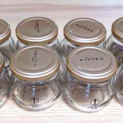 銀座千疋屋 プリンカップ 8個 ガラス  空き瓶 蓋付き生活雑貨 食器