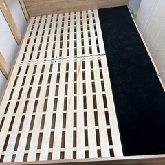 【7月半ばまでの掲載】ダブルベッド　引き出し4杯チェスト収納 、...