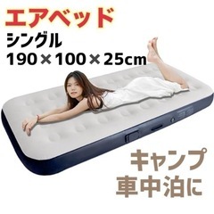 エアーベッド 電動 ポンプ内蔵 シングル 極厚 耐荷重300kg...
