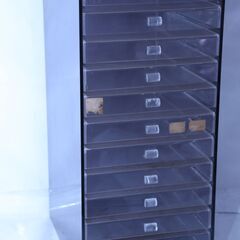 ◆ 収納ケース　アクリル　小物入れ　書類ケース　W220mm×D290mm×H490mm　#29508　◆の画像