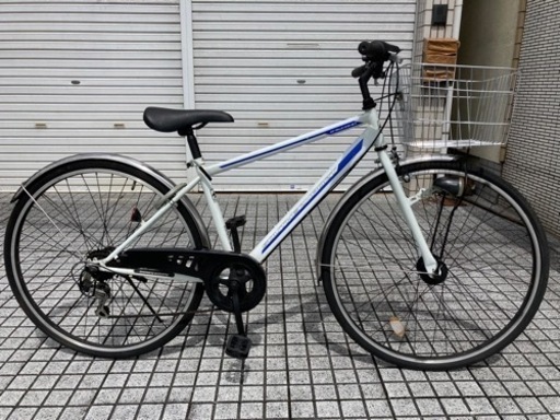 【クロスバイク】27インチ　6段変速　LEDオートライト仕様❗️前カゴ、泥除け付❗️通勤、通学にも便利❗️若林自転車　膳所店　SALE中❗️