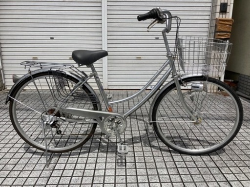 【26インチ自転車】外装6段変速、オートライト付　美品❗️前カゴ、グリップ新品❗️若林自転車　膳所店　SALE中❗️
