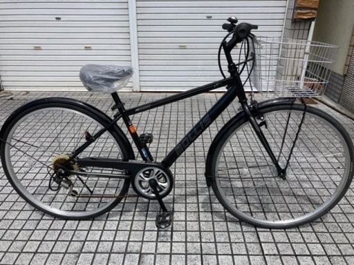 【クロスバイク】27インチ　外装6段変速　LEDオートライト付　前カゴ、サドル新品❗️若林自転車　浜大津店　SALE中❗️