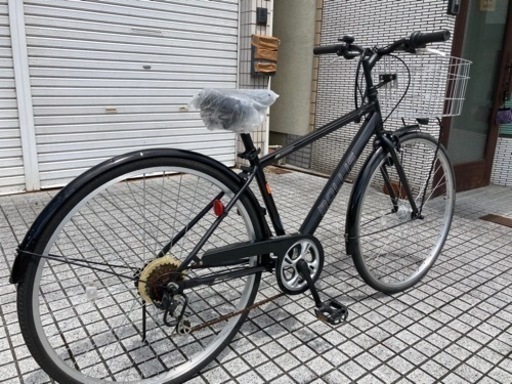【クロスバイク】27インチ　外装6段変速　LEDオートライト付　前カゴ、サドル新品❗️若林自転車　浜大津店　SALE中❗️