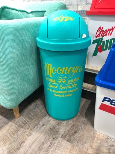 ムーンアイズ 45L ダストボックス エメラルドグリーン ゴミ箱 MOONEYES