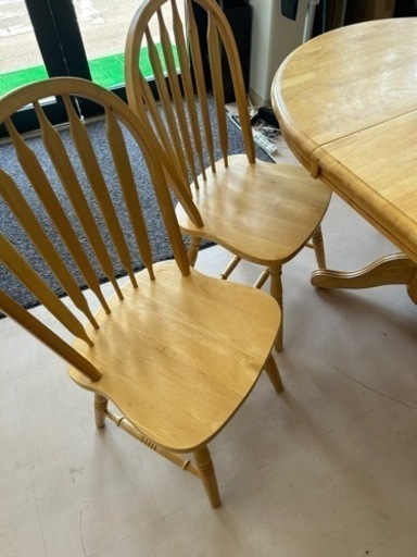 アース美原店　伸縮式　丸型　無垢材　家具 ダイニングセット