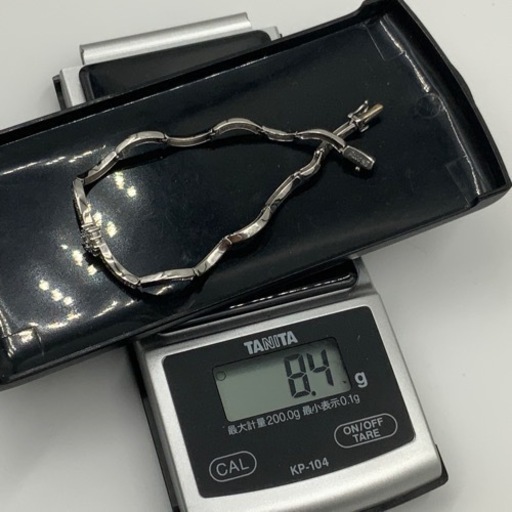 K18WG ホワイトゴールド　8.4g 約17cm ダイヤ　ブレスレット　 0.78ct
