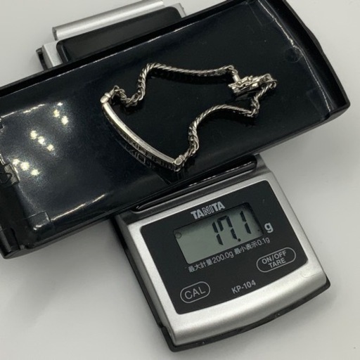 Pt850 プラチナ 850 喜平　6面ダブル　IDブレスレット　17.1g 約18.5cm