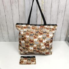 レスポートサック トートバッグ ポーチ 犬柄 LESPORTSAC 