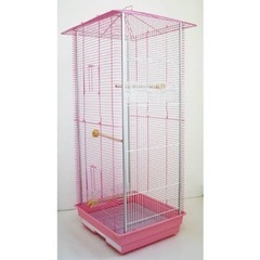 ホーエイ 鳥かご 小鳥ロングハウス ピンク