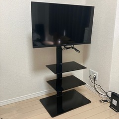 シンプルガラス板のテレビスタンドの画像