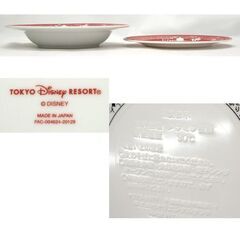 ほぼ未使用 ディズニーリゾート 限定 プレート 5枚セット 赤系 レッド　パスタ・メラミン お皿 パークフードデザイン ☆ PayPay(ペイペイ)決済可能 ☆ 札幌市 豊平区 平岸 平岸店の画像