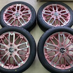 和道 桜5分咲き◆ピンクメタリックポリッシュ◆165/55R15...
