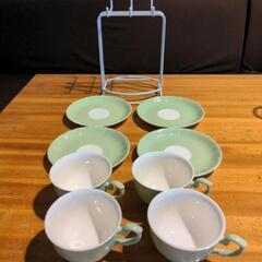 ノリタケカップ4、カップラック付き、生活雑貨 食器の画像