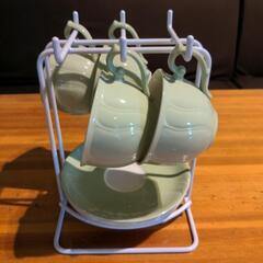 ノリタケカップ4、カップラック付き、生活雑貨 食器の画像