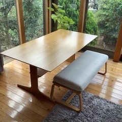 無印良品のテーブル・ベンチチェアのセット
