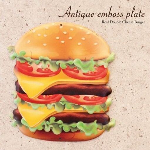 アンティークエンボスプレート Real Double Cheese Burger★
