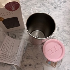 数回使用　ステンレスタンブラー　桃色の画像