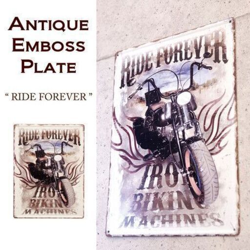 アンティークエンボスプレート RIDE FOREVER★