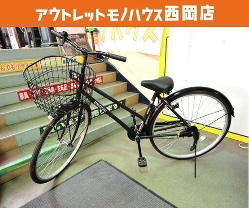 美品！ シティサイクル 27インチ 変速なし カゴ付き ブラック ママチャリ 自転車 黒 札幌 西岡店