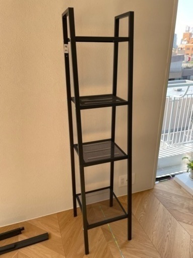 IKEA　LERBERG レールベリ シェルフユニット, ダークグレー, 35x148 cm　収納家具 スチールラック