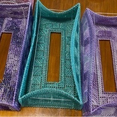 値下げしました3つまとめ買い　BOXティッシュカバーの画像