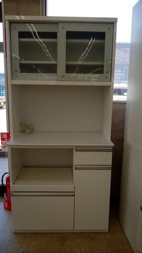 ★ジモティ割あり★  レンジボード 白 H186×D50×W88.5 クリーニング済み TJ7050