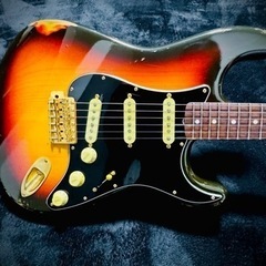 激レア　Vanzandt STV-RV レリック　MOD SRV モデファイ　ラッカー　Fender フェンダー ストラト　サンバースト ゴールドUSA の画像