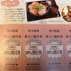 食事代50％割引券　長瀞 ガーデンハウス有隣