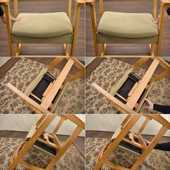 ≪yt1469ジ≫ アウトレット家具 座面の動くデスクチェア 試作品 アームチェア/木製/ナチュラル/体幹/前傾/フレキシブル 60428-07の画像