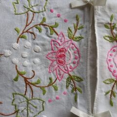 【未使用】④ピンク花柄豪華なティッシュBOXカバーの画像