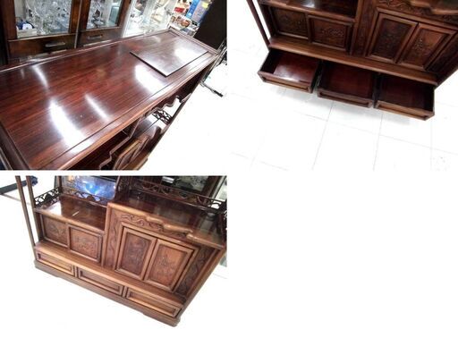 茶箪笥 飾り棚 幅110×奥行38×高さ120cm 昭和レトロ 和風 和家具 収納家具 苫小牧西店