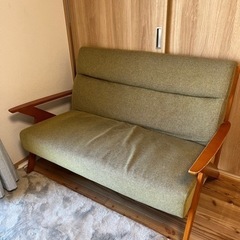 家具 ソファ 2人がけ緑色