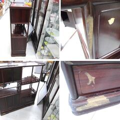 茶箪笥 飾り棚 幅110×奥行38×高さ120cm 昭和レトロ 和風 和家具 収納家具 苫小牧西店の画像