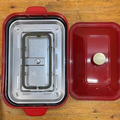 未使用保管品　BRUNOブルーノ　コンパクトホットプレート レッドの画像