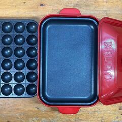 未使用保管品　BRUNOブルーノ　コンパクトホットプレート レッドの画像