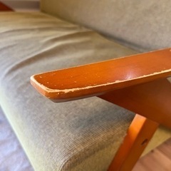 家具 ソファ 2人がけ緑色の画像