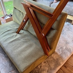 家具 ソファ 2人がけ緑色の画像