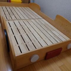 最終値下げ天然木のスーパーカー型シングルベッド
