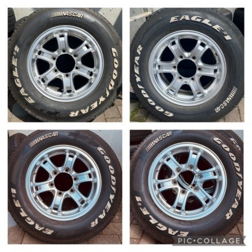 195/80R15　◎中古タイヤ+ホイール4本セット （キャラバン NV350で使用） ● WEDS KEELER FORCE 15インチ5.5J+42  ● GOODYEAR EAGLE#1 NASCAR 195/80R15  （残り溝6.5mm程　2019年製）