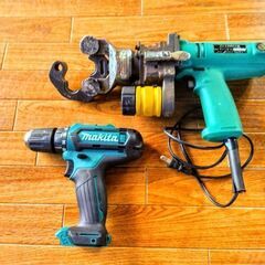 （ジャンク)マキタ充電式ドライバドリル、ベンカンダイアプレス式締...